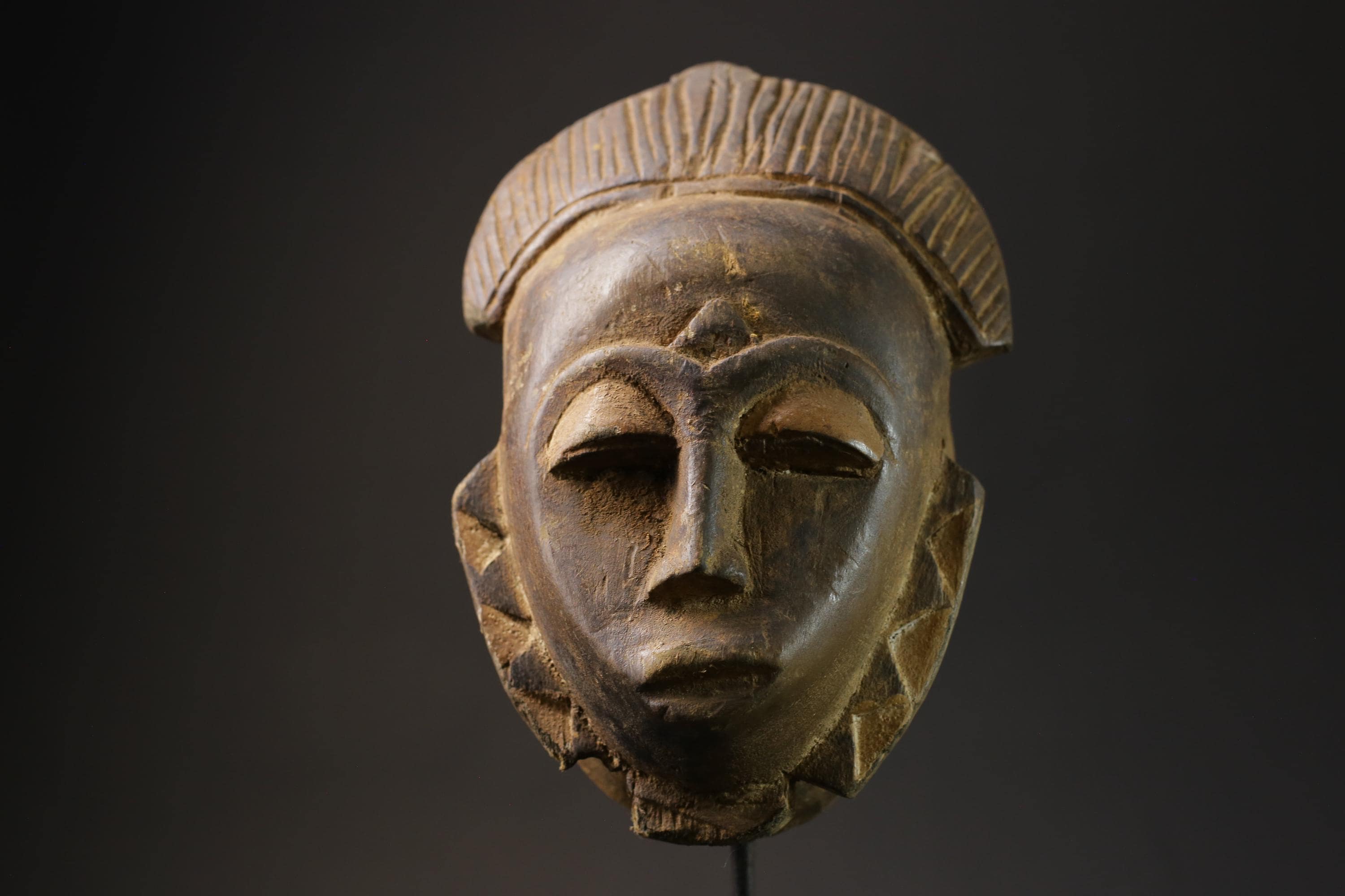 African mask antiques tribal Face vintage Wood Carved Hanging guro Masks for wall-5672