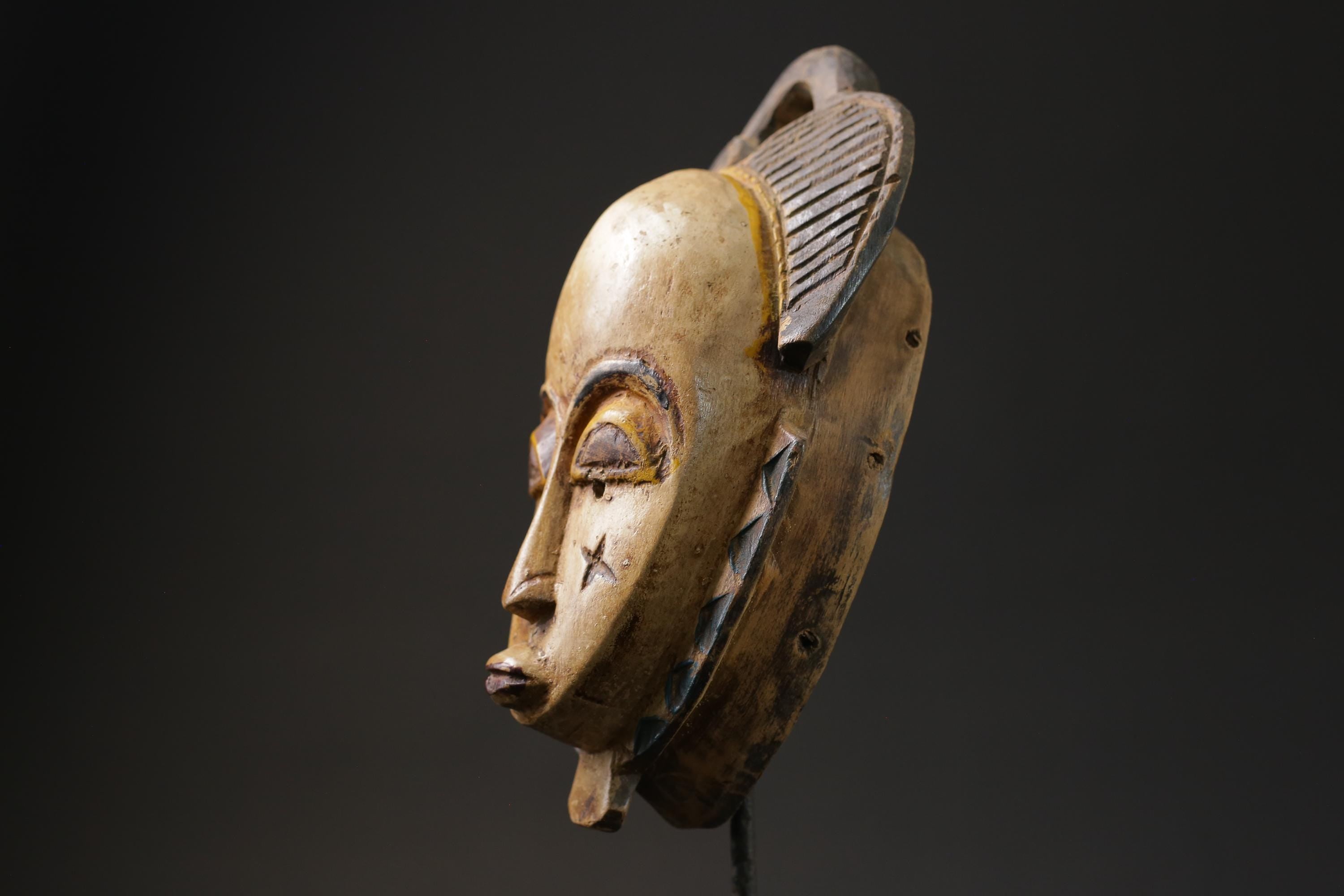 African mask antiques tribal Face vintage Wood Carved Hanging guro Masks for wall-G2441