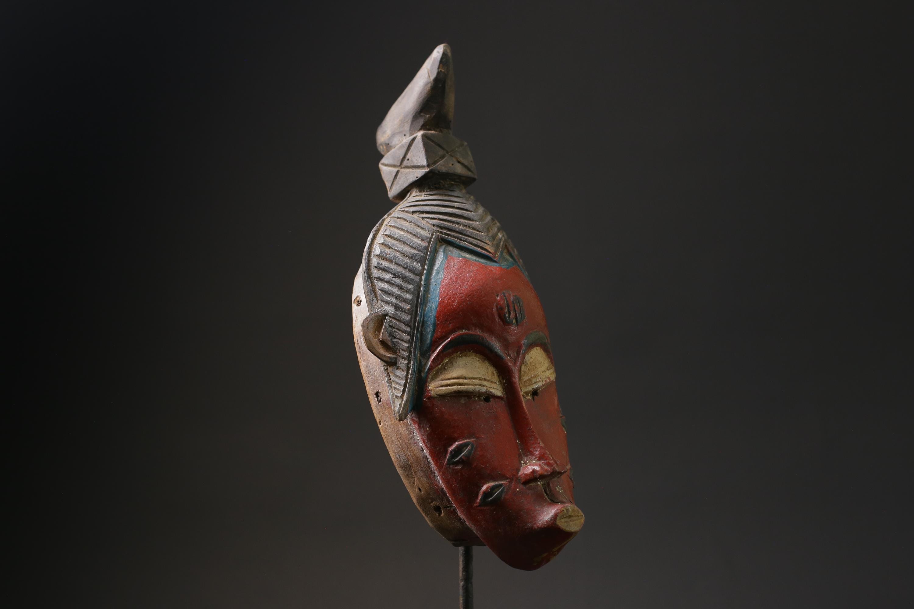 African mask antiques tribal Face vintage Wood Carved Hanging guro Masks for wall-G2447