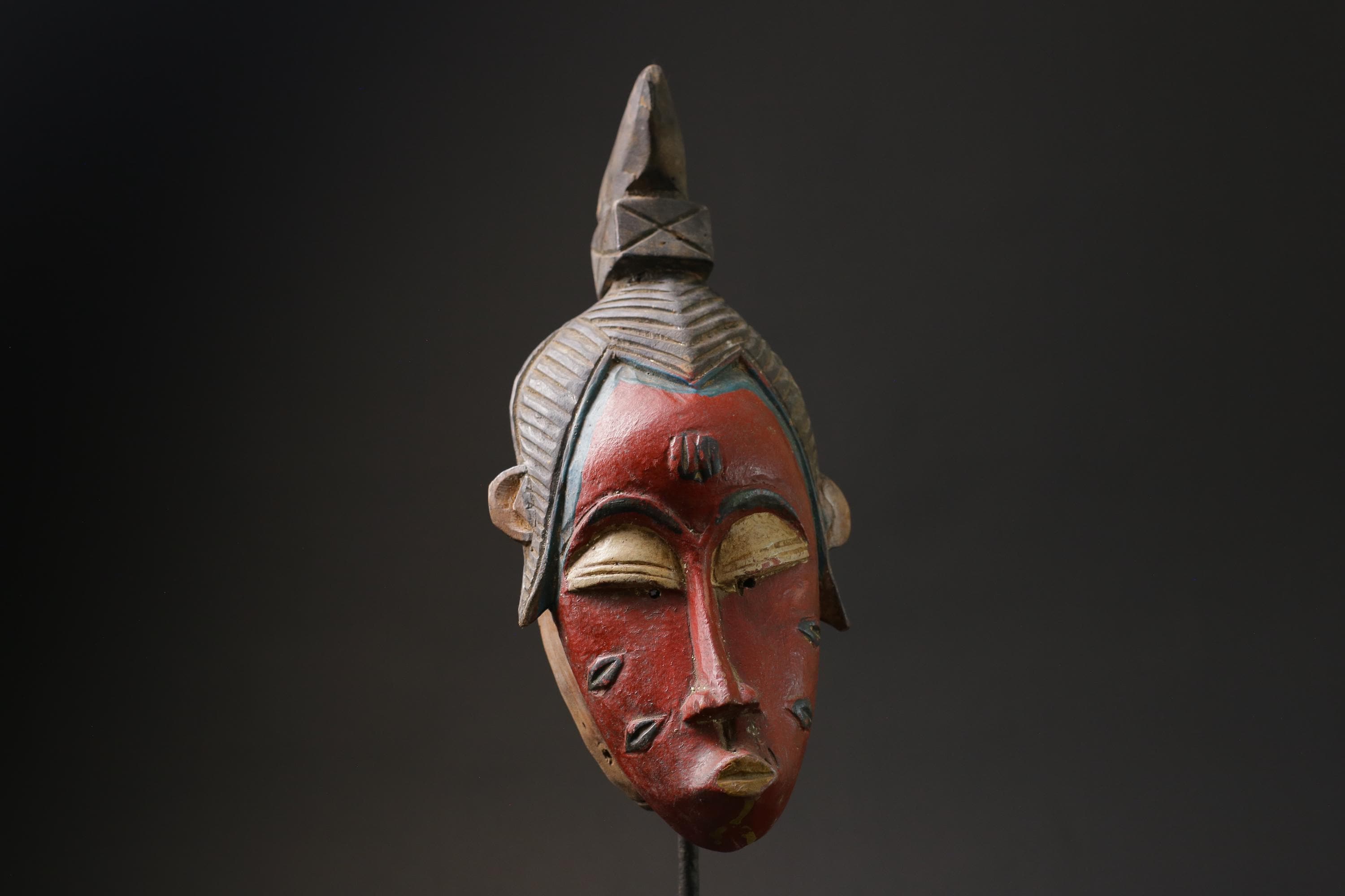 African mask antiques tribal Face vintage Wood Carved Hanging guro Masks for wall-G2447