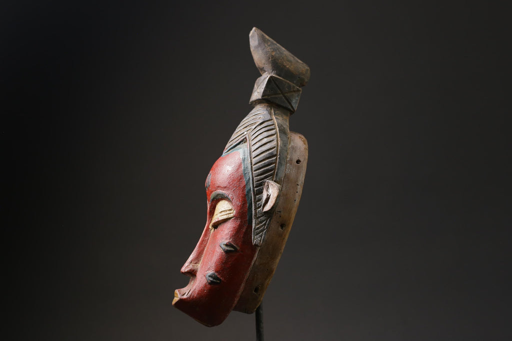 African mask antiques tribal Face vintage Wood Carved Hanging guro Masks for wall-G2447