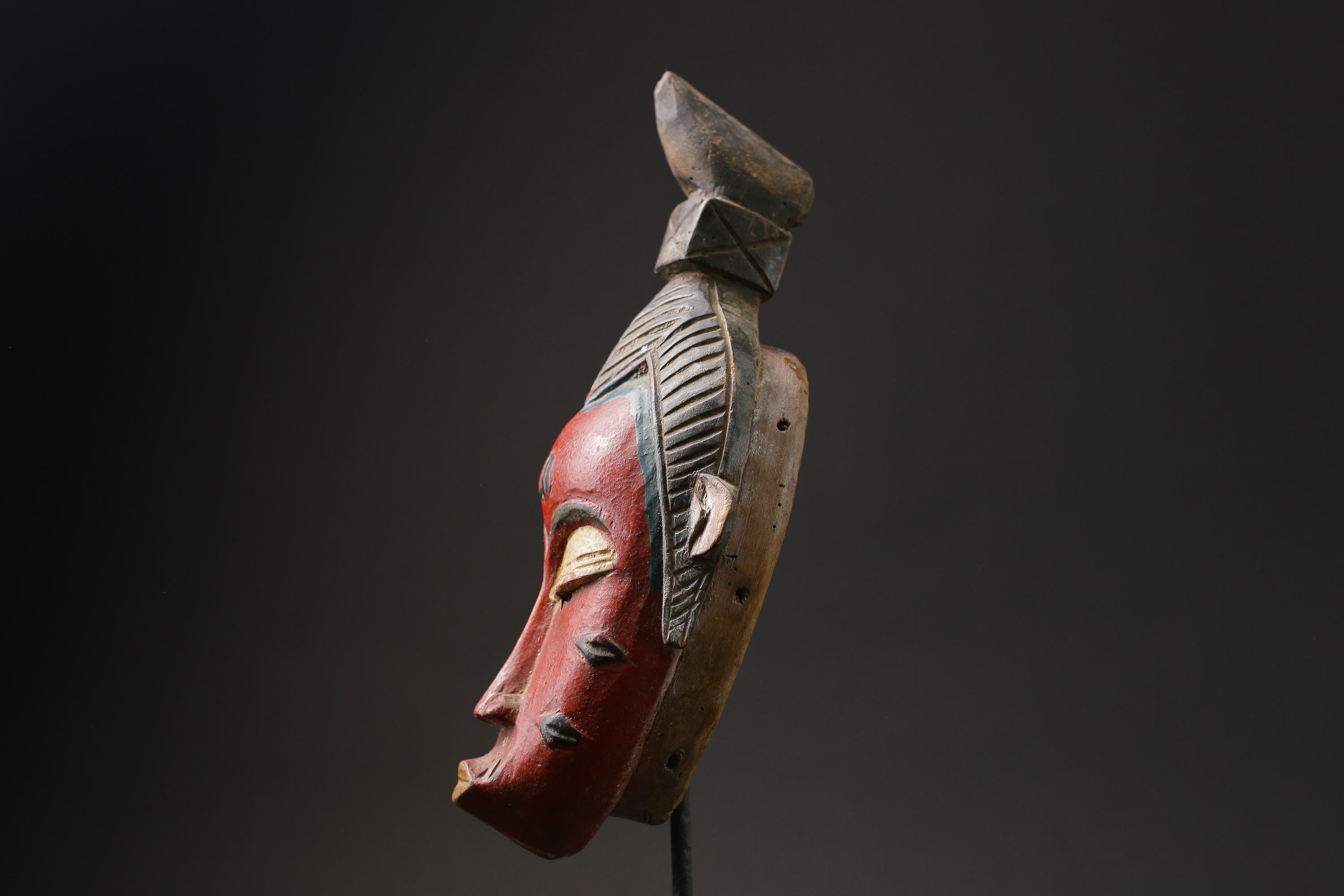 African mask antiques tribal Face vintage Wood Carved Hanging guro Masks for wall-G2447