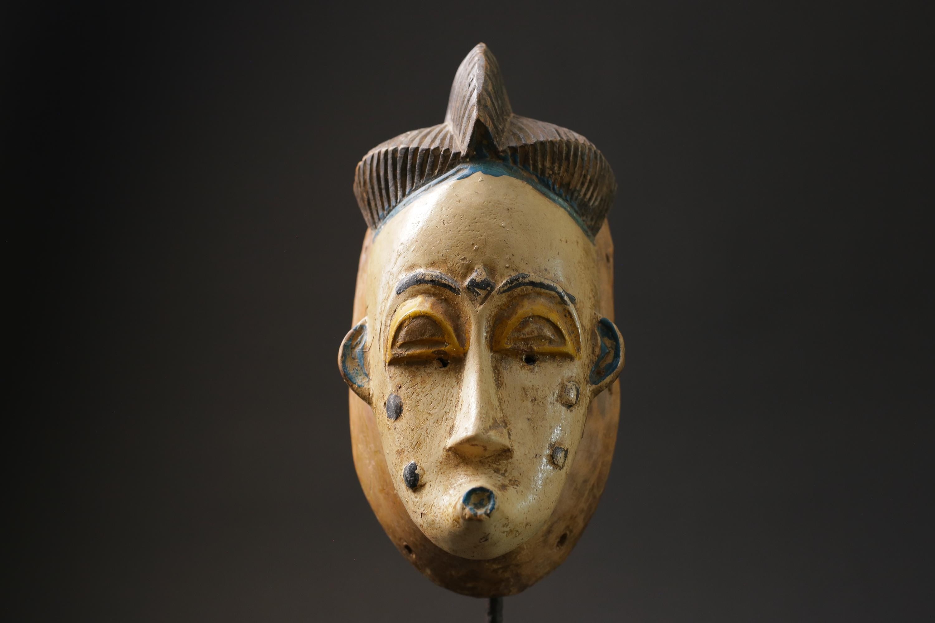 African wood mask antiques Face Vintage Wood Carved Hanging Guro masks for wall-G2448