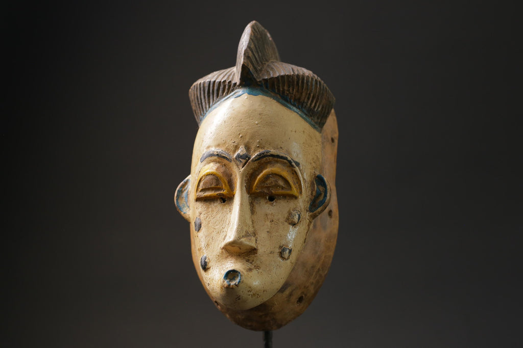 African wood mask antiques Face Vintage Wood Carved Hanging Guro masks for wall-G2448