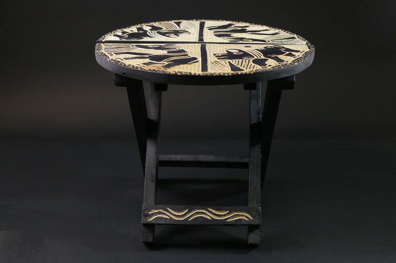 African handcrafted and designed folding tables Wooden Home Décor Sculpture-G2460