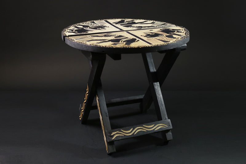 African handcrafted and designed folding tables Wooden Home Décor Sculpture-G2460