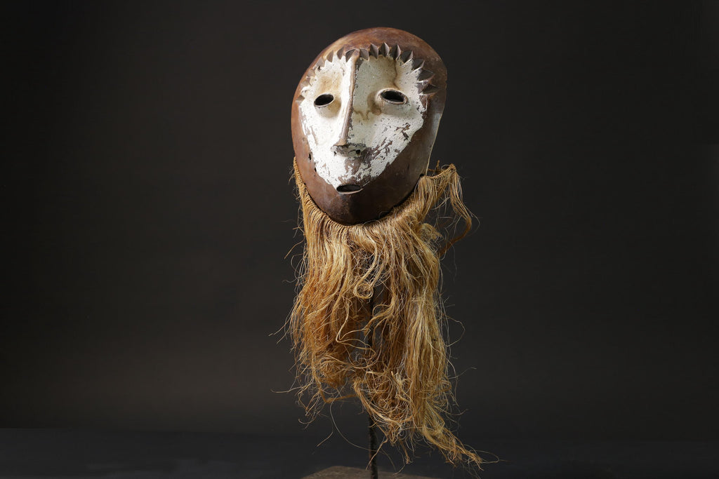 African Masks Home Décor Wood Hand Carved Wall Hanging Lega Mask Masks for wall-G2461