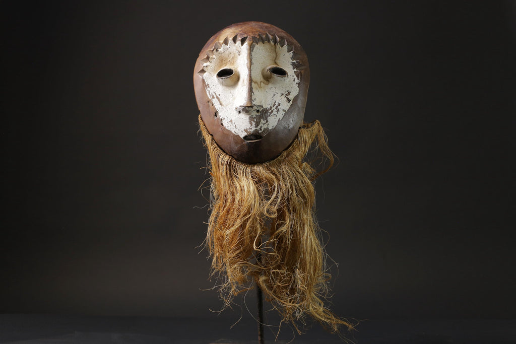 African Masks Home Décor Wood Hand Carved Wall Hanging Lega Mask Masks for wall-G2461