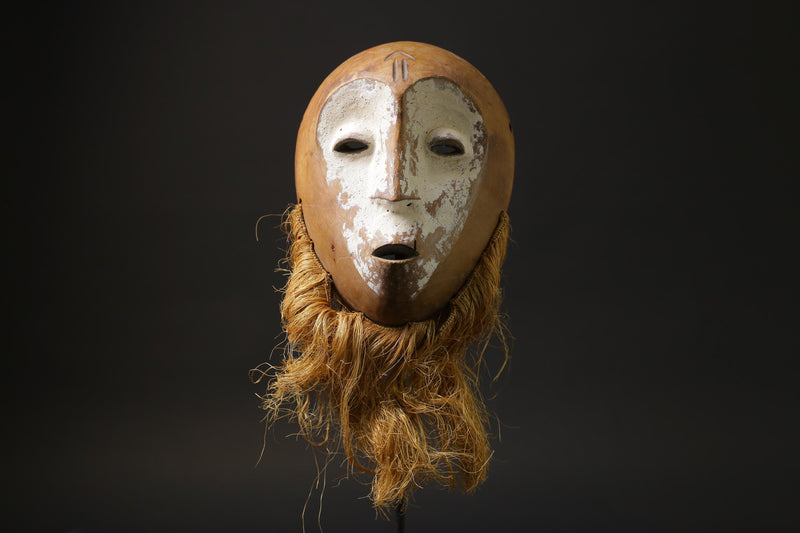 African wood mask antiques Lega mask carved wood tribal Masks for wall -G2464