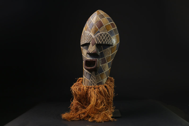African mask African real figure vintage African spongey kifwebe masks for wall-G2144