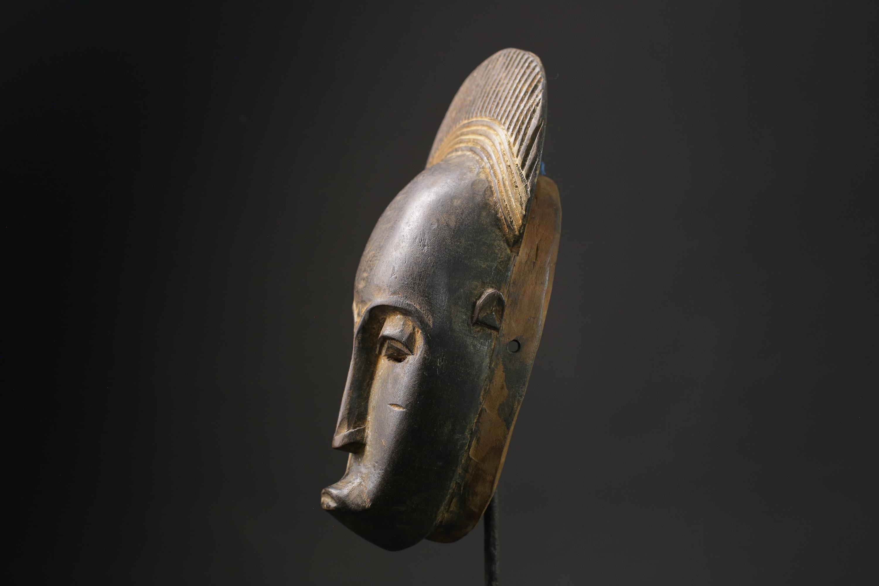 African wood mask antiques Home Décor Hand Carved Baule Guro Nice Masks for wall-8565