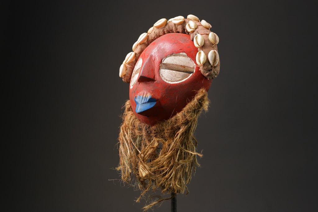 African wood mask antiques Hand carved Mask from Ghana Ashanti Protector Masks for wall-9853