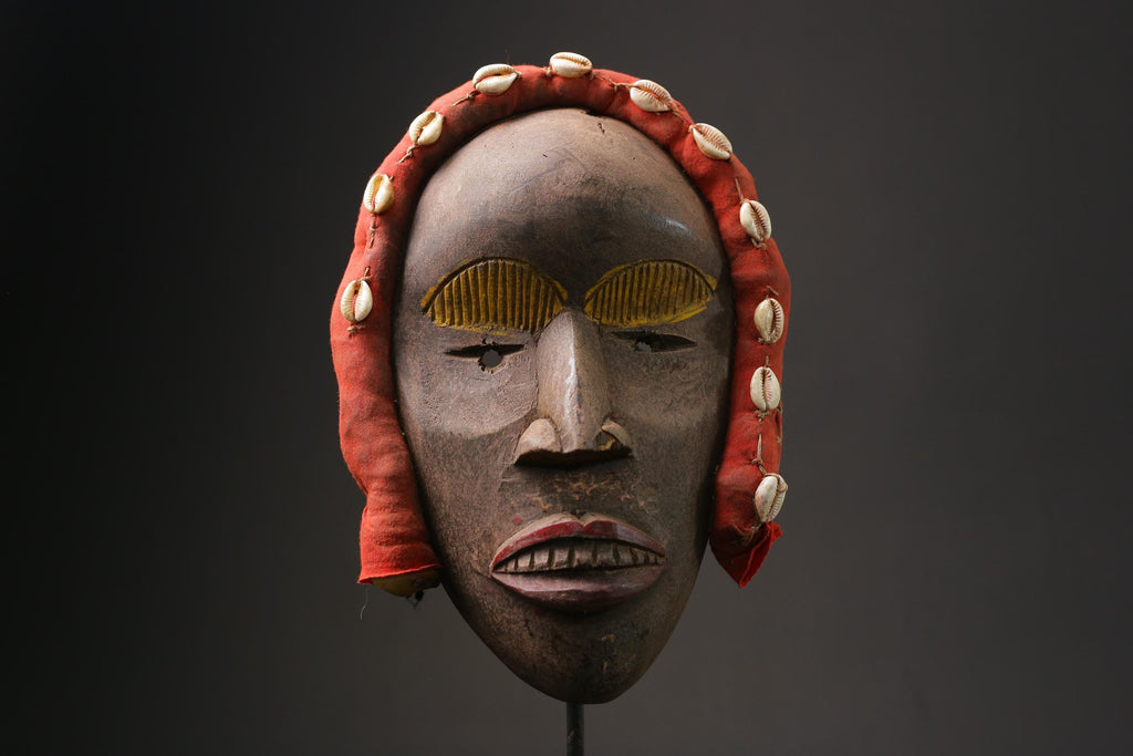 African wood mask antiques wood mask Face Mask African Tribal Dan Masks for wall-9851