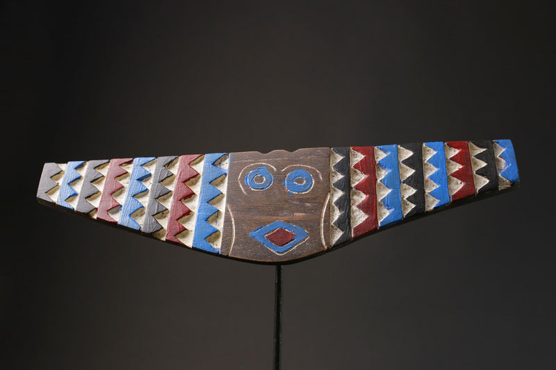 Handmade African Wood Mask Antique Wall Decor Traditional Art Tribal Masks for Home Décor - Vintage Hand Carved Plank Masks for Wall-9850