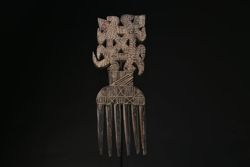 African figure West African Comb wooden vintage African Swahili Carved-9660