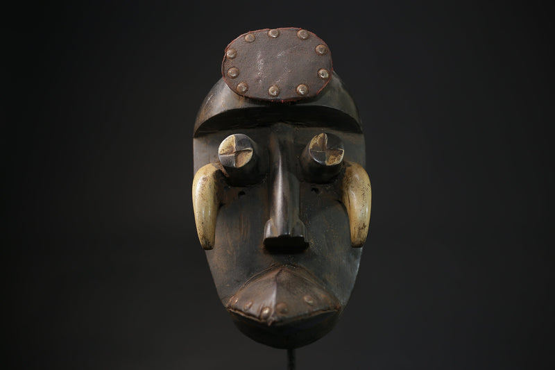African Tribal Face Mask Wood Hand Carved Vintage Dan Kran Kaogle Mask masks for wall-8311