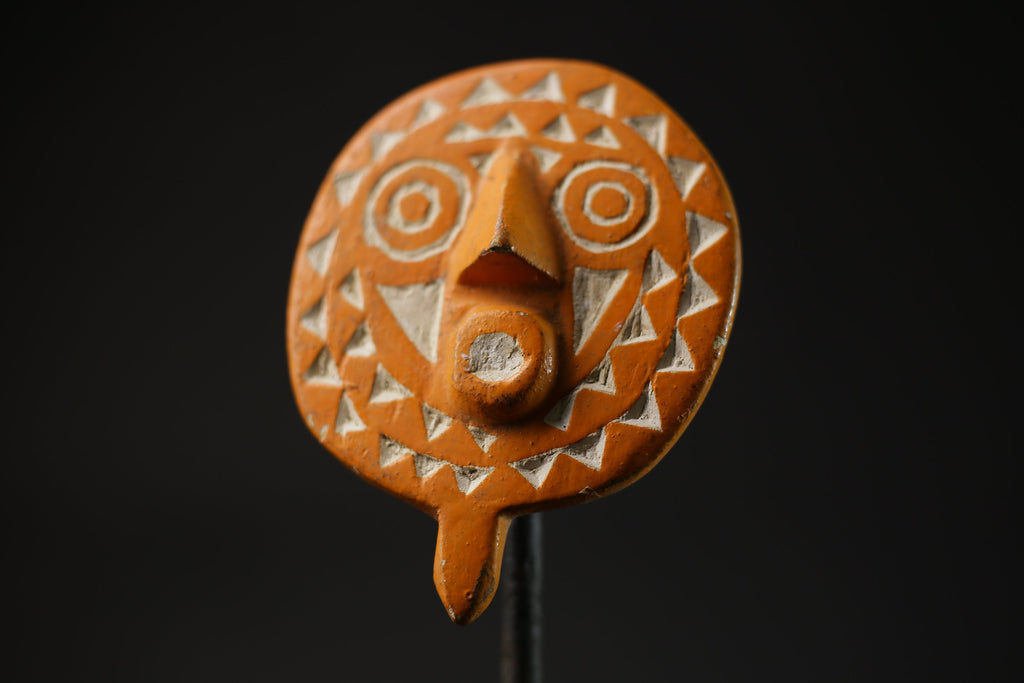 African Mask Crafted by Skilled Bwa Craftsmen Bwa Wooden Sun Mask Home Décor-6853