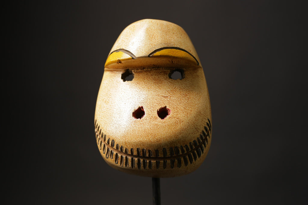 African Mask Tribal Face Wood Hand Carved Vintage Wall Hanging Lega Mask Masks for wall -G2487