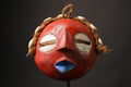 African Tribal Face Hand Carved GHANA Wood Round African Mask Edudzi Masks for wall-9880