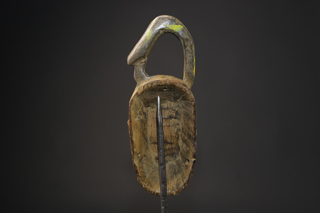 African wood mask antiques Carved African Art African Baule Coast Horn Masks for wall-8617