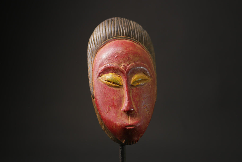 African wood mask antiques Tribal African Art Face Mask African Guro Baule Masks for wall-8618