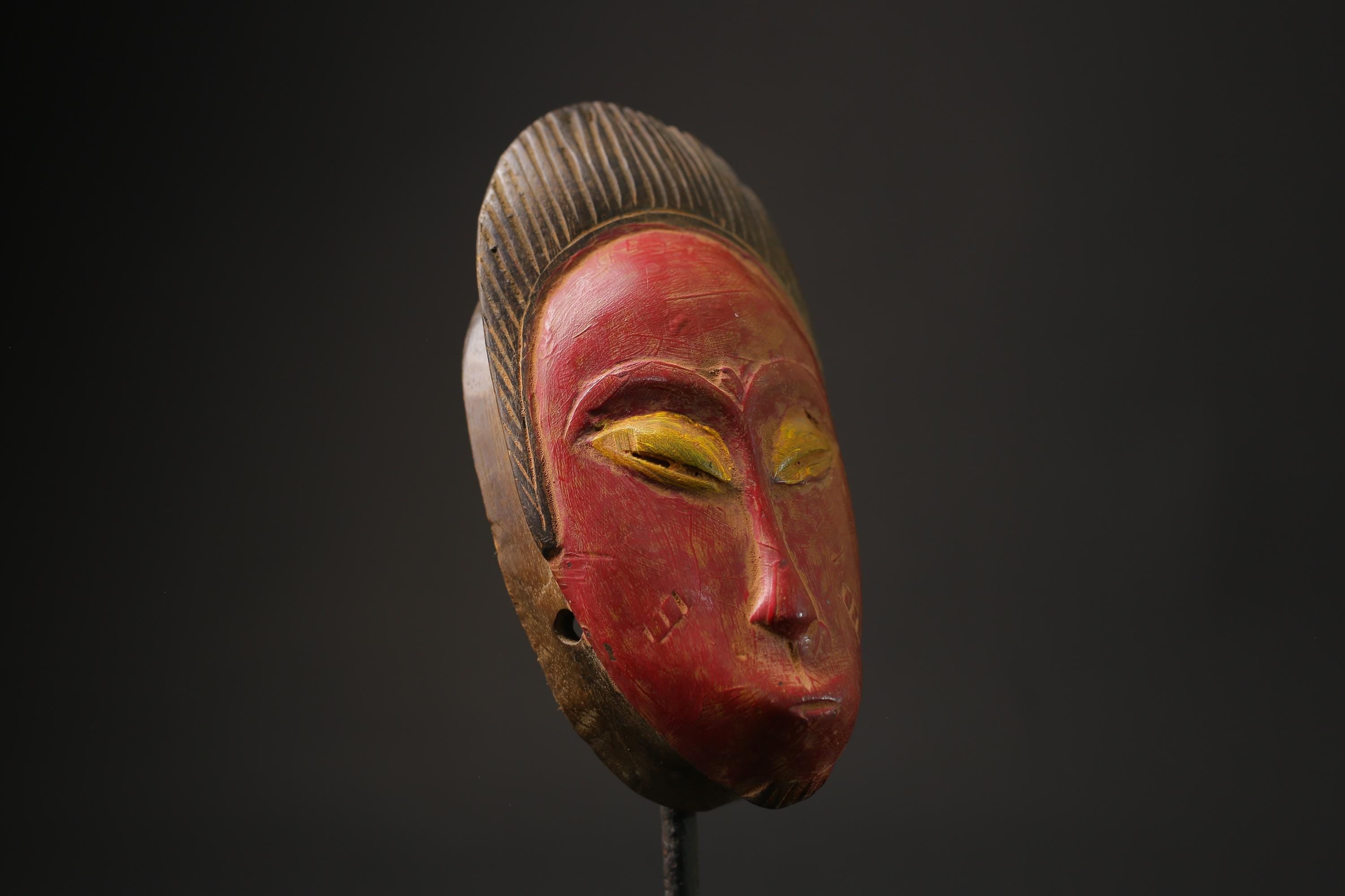 African wood mask antiques Tribal African Art Face Mask African Guro Baule Masks for wall-8618
