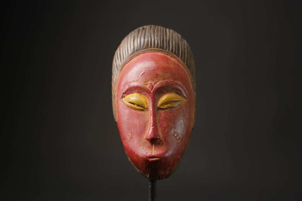 African wood mask antiques Tribal African Art Face Mask African Guro Baule Masks for wall-8618
