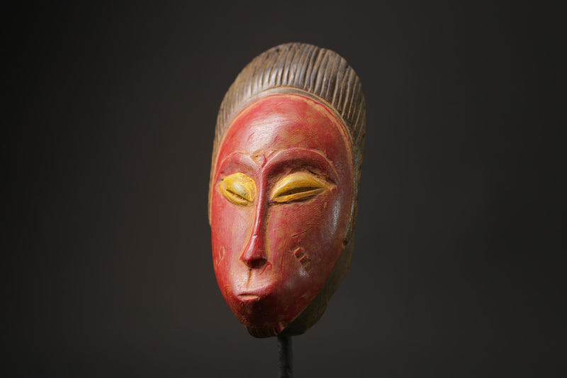 African wood mask antiques Tribal African Art Face Mask African Guro Baule Masks for wall-8618