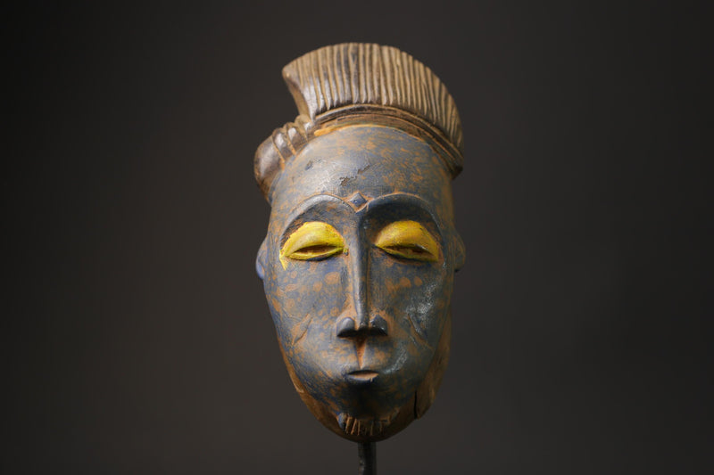 African Mask Baule Antique African Masks Wooden Wall Hanging Primitive Art Masks for wall-8619