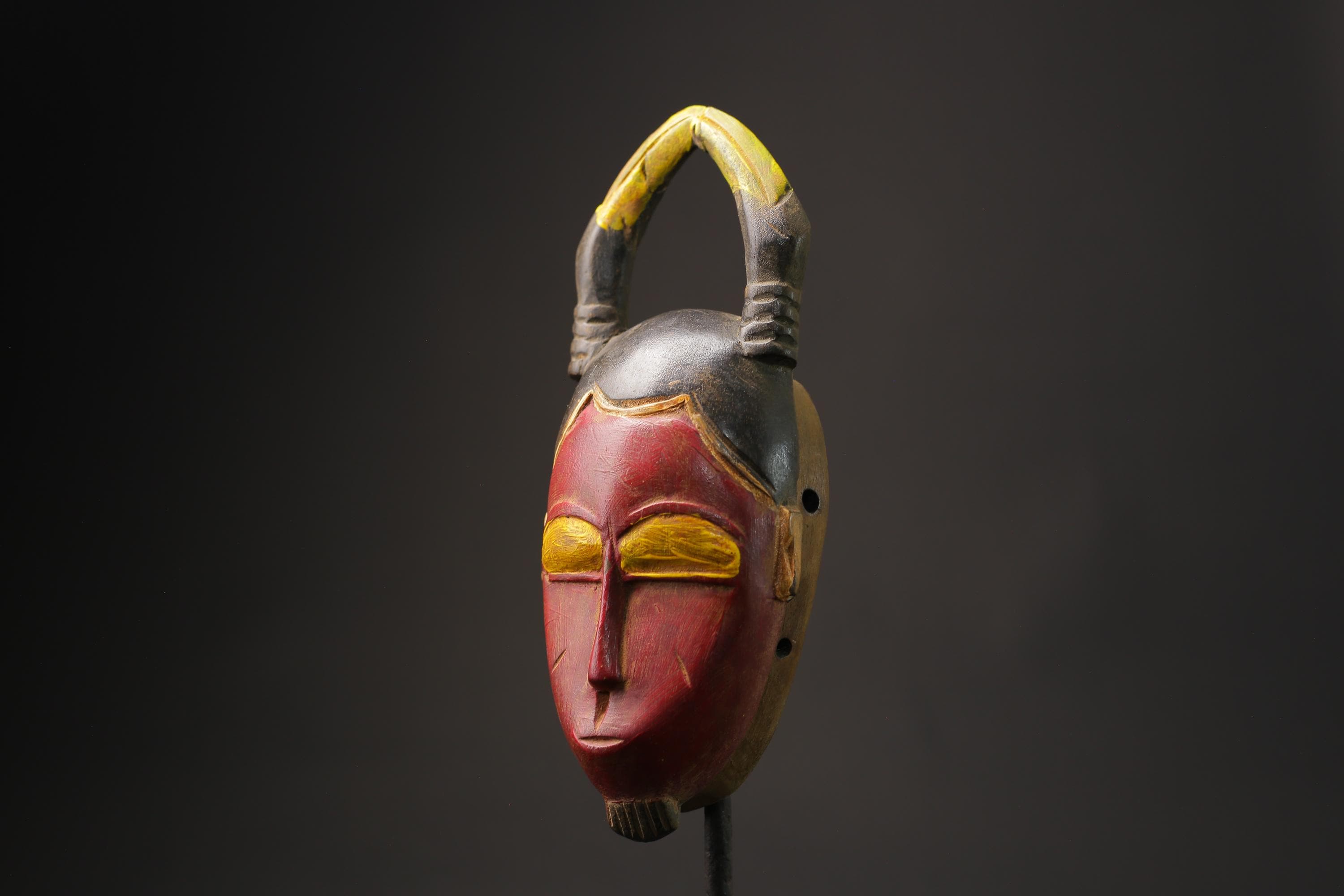 African wood mask antiques Tribal African Art Face Mask African Guro Baule Masks for wall-8622