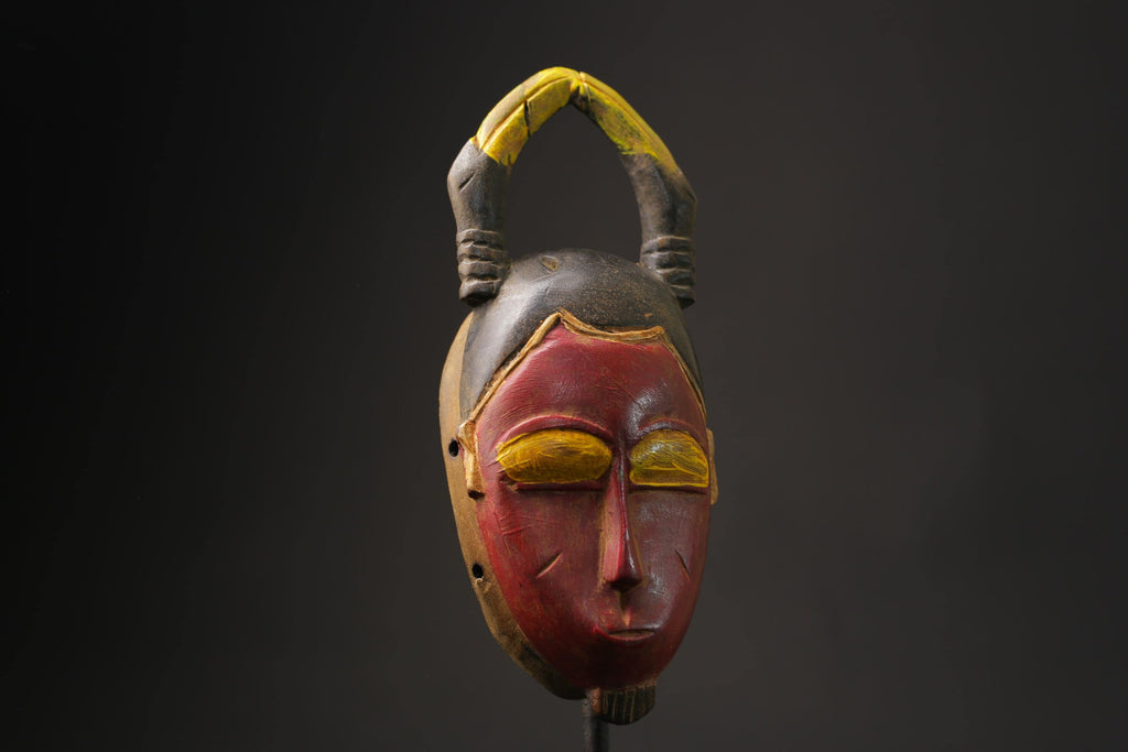 African wood mask antiques Tribal African Art Face Mask African Guro Baule Masks for wall-8622