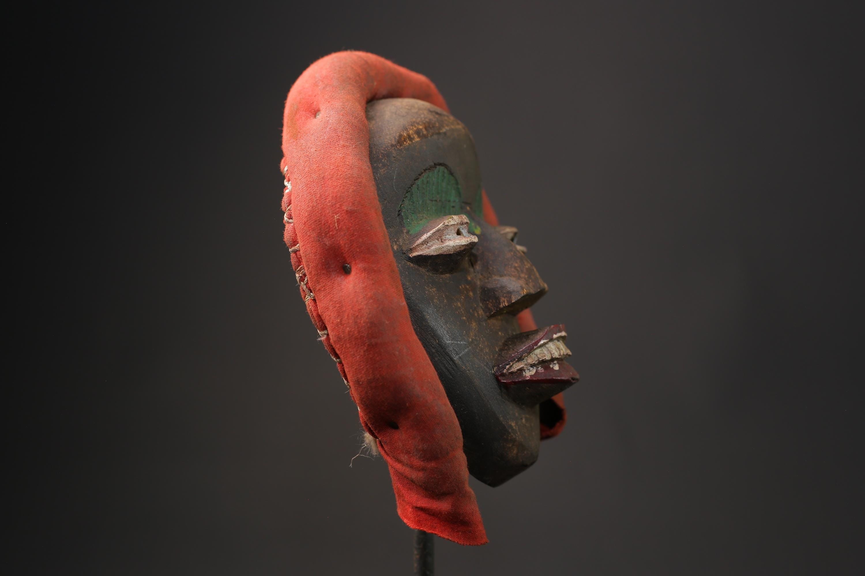 African Mask Antiques Tribal Face Vintage Wood DAN Carved Hanging Masks for wall-9885