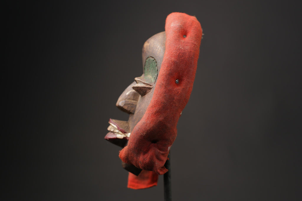African Mask Antiques Tribal Face Vintage Wood DAN Carved Hanging Masks for wall-9885