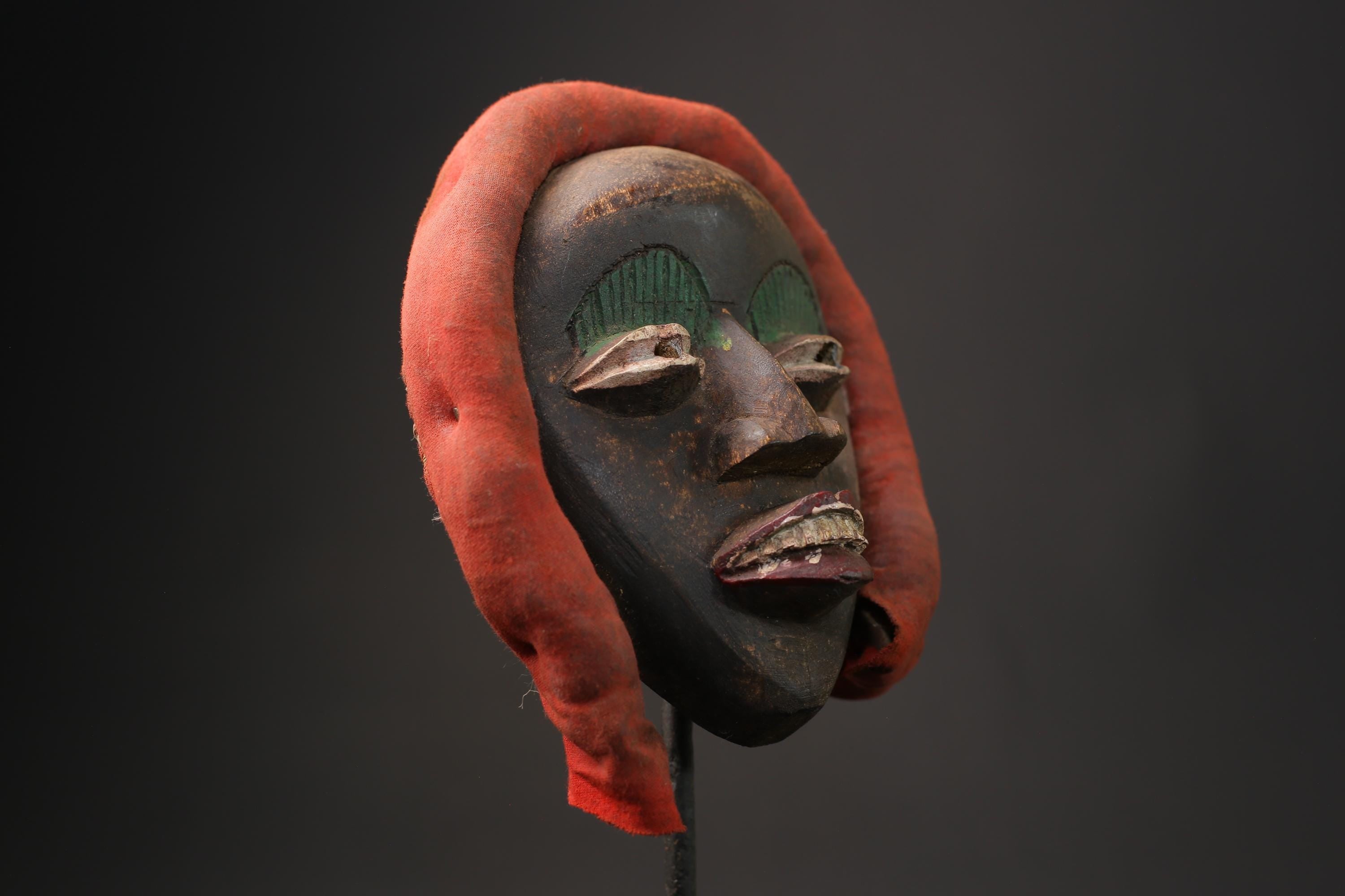 African Mask Antiques Tribal Face Vintage Wood DAN Carved Hanging Masks for wall-9885