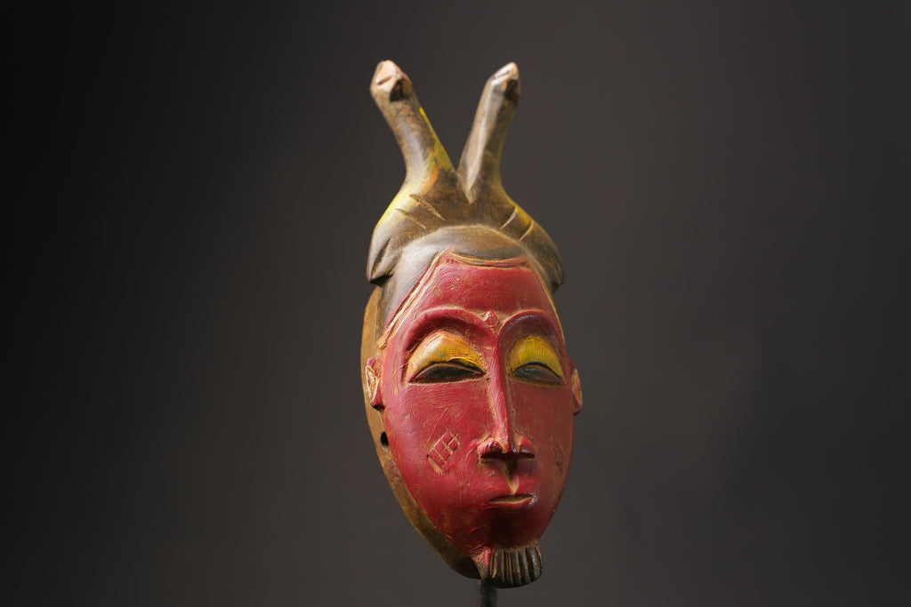 African wood mask antiques Guro Mask Handmade African Masks Wall Hanging -8632