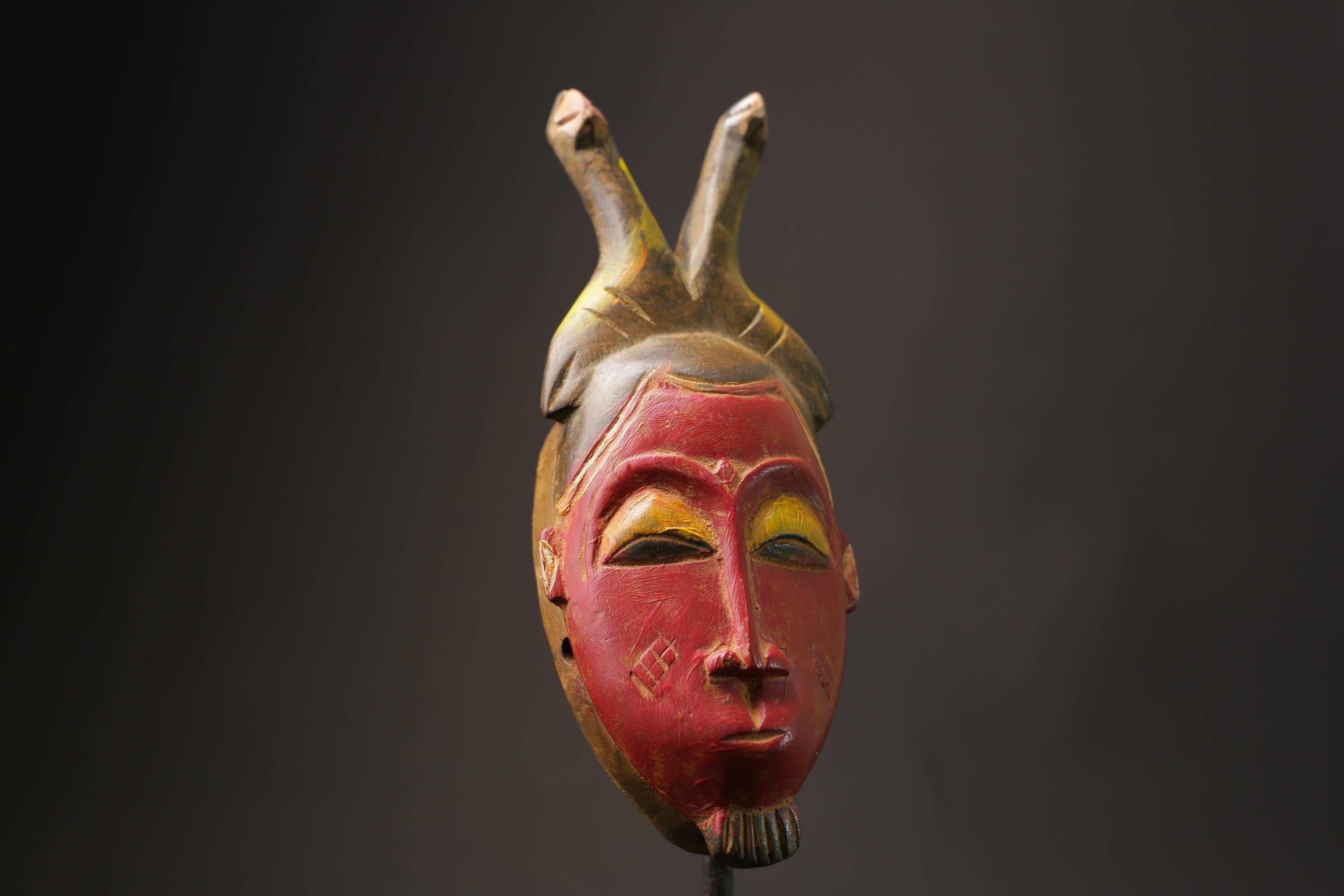 African wood mask antiques Guro Mask Handmade African Masks Wall Hanging -8632
