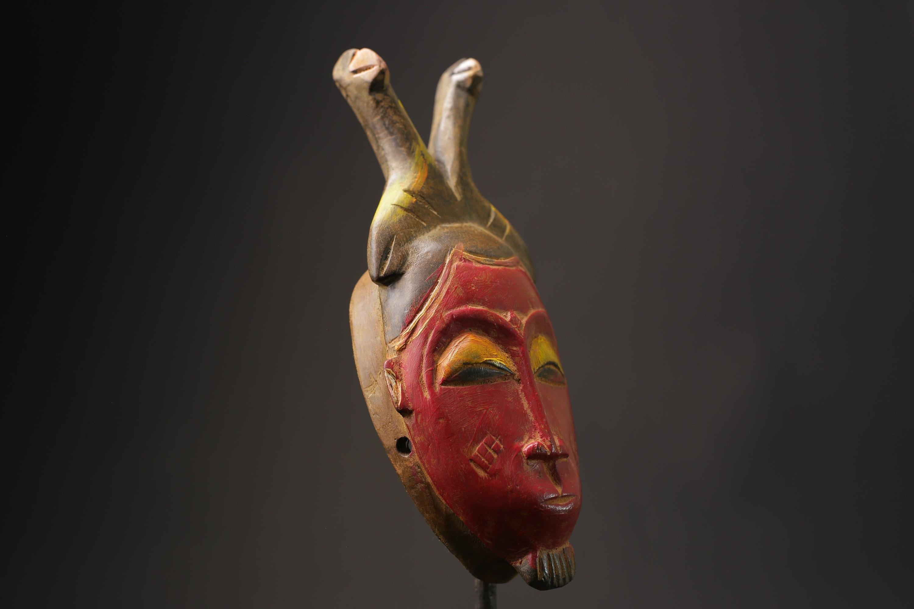 African wood mask antiques Guro Mask Handmade African Masks Wall Hanging -8632