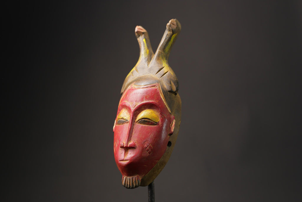 African wood mask antiques Guro Mask Handmade African Masks Wall Hanging -8632