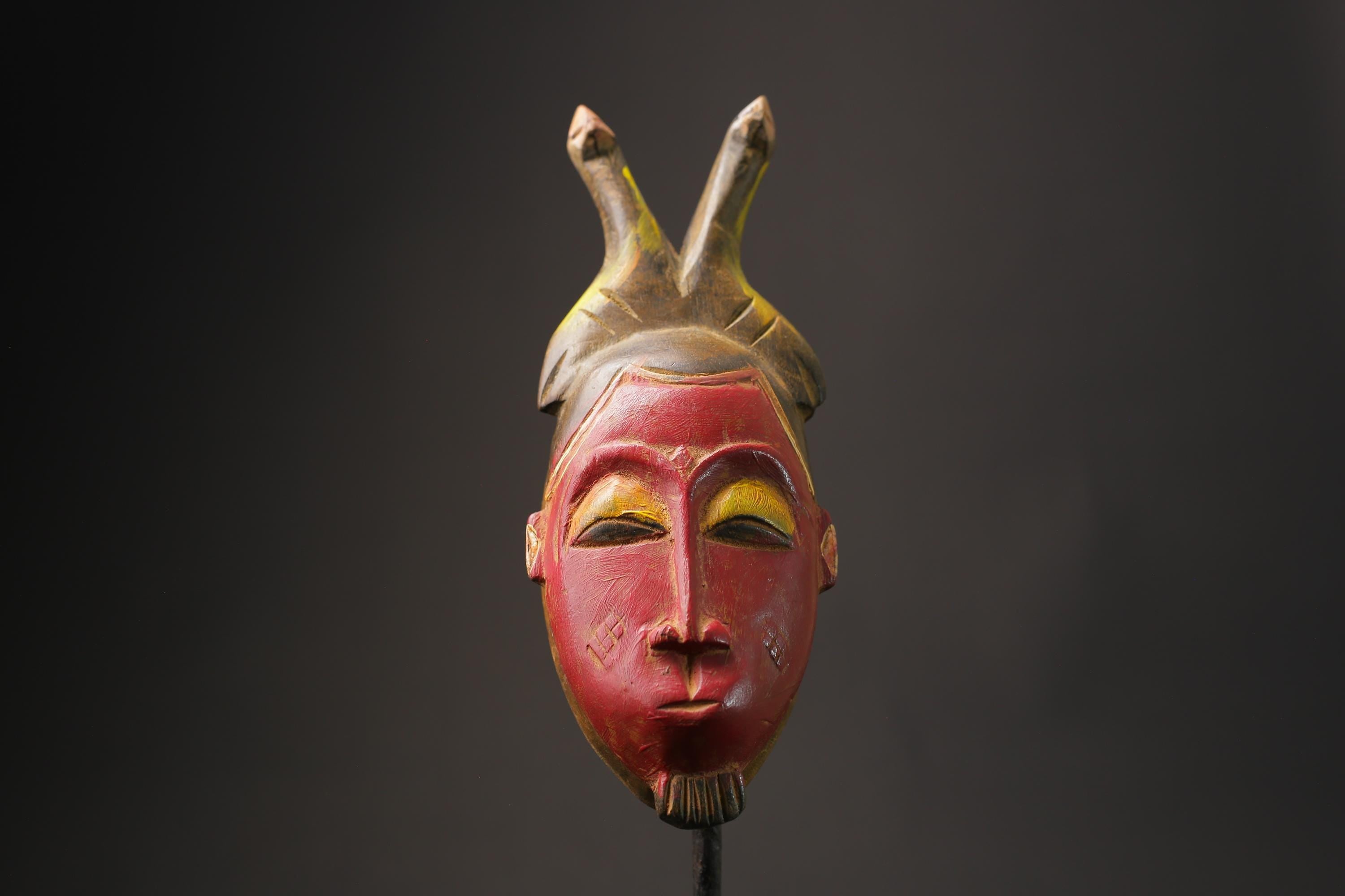 African wood mask antiques Guro Mask Handmade African Masks Wall Hanging -8632