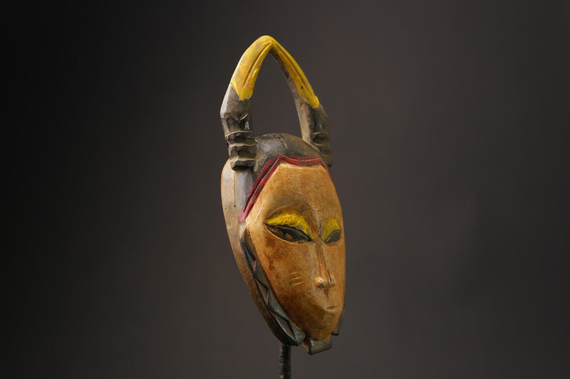 African wood mask antiques Vertical Ridge Running Down The Center Guro Masks for wall-8627