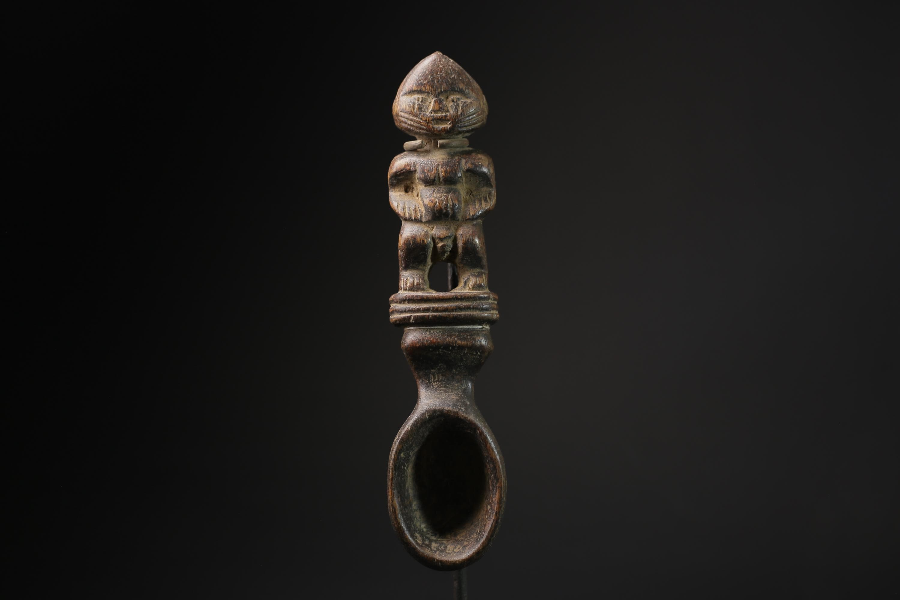 African Makonde Spoon Sculpted Spoon Whose Handle Forms An Ancestor Figure-5457