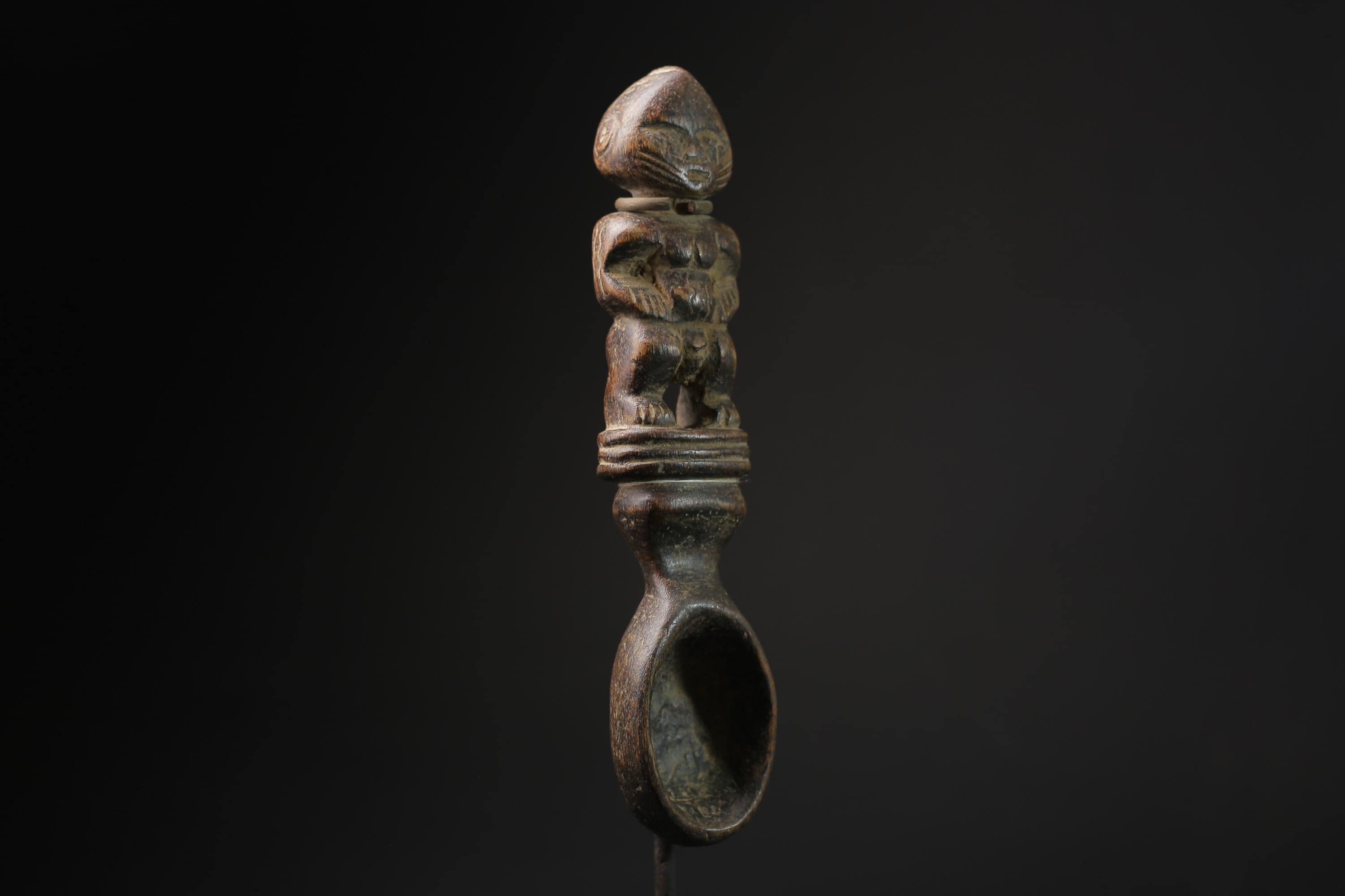 African Makonde Spoon Sculpted Spoon Whose Handle Forms An Ancestor Figure-5457