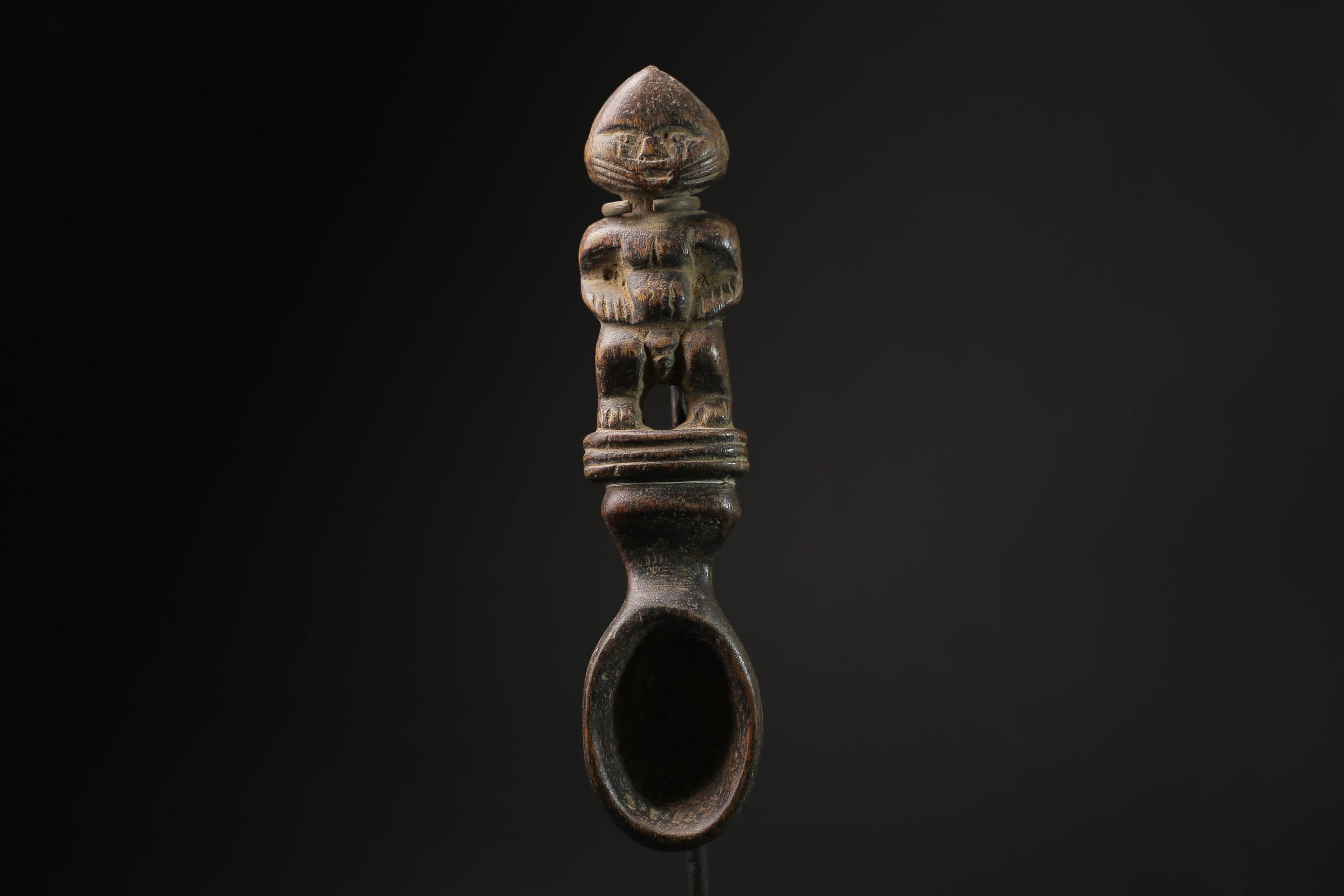 African Makonde Spoon Sculpted Spoon Whose Handle Forms An Ancestor Figure-5457