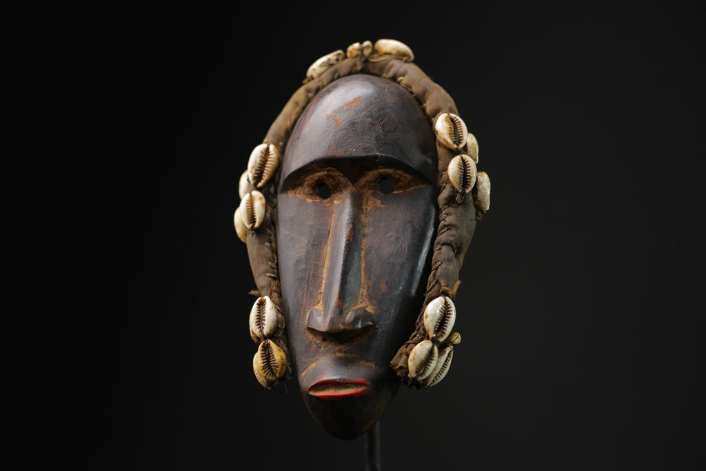 African Tribal Face Mask Wood Hand Carved Wall Hanging Kuba Dan Mask masks for wall-9678