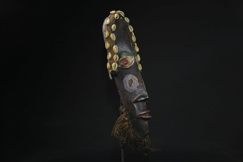 African Tribal Face Mask Wood Hand Carved Wall Hanging Kuba Dan Mask masks for wall-G2194