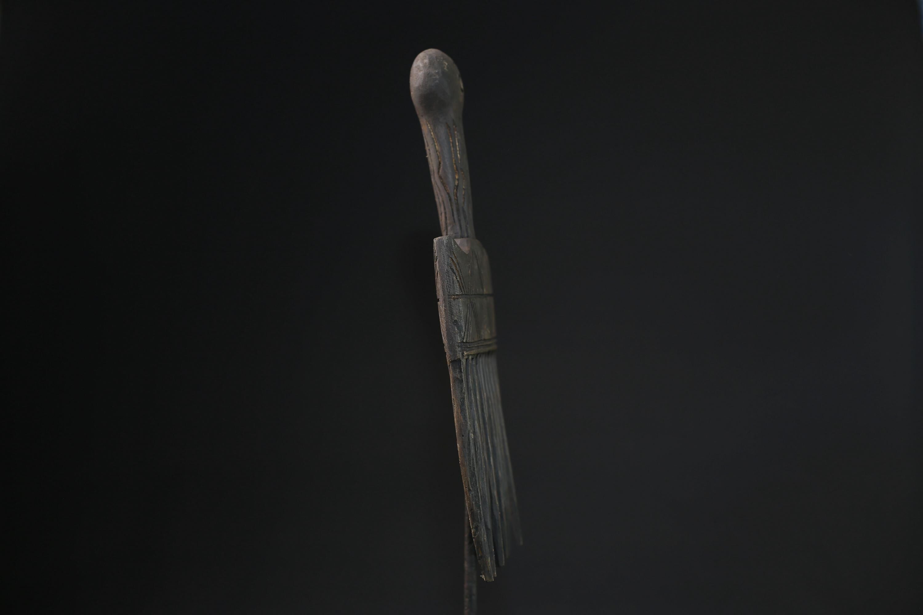 African figure West African Comb Wooden African Swahili Carved-G2196
