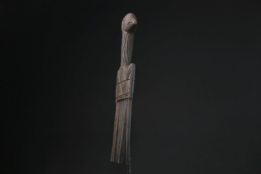 African figure West African Comb Wooden African Swahili Carved-G2196