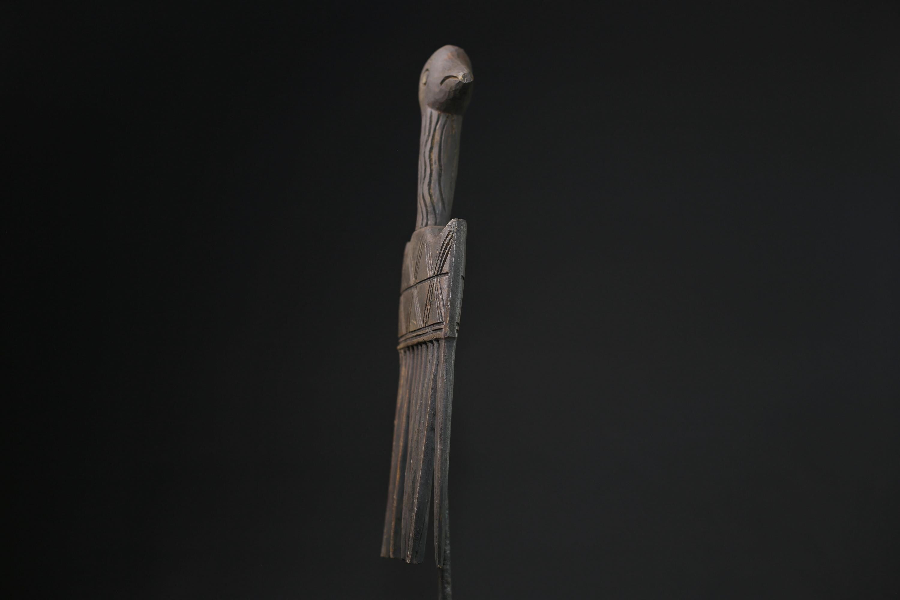 African figure West African Comb Wooden African Swahili Carved-G2196