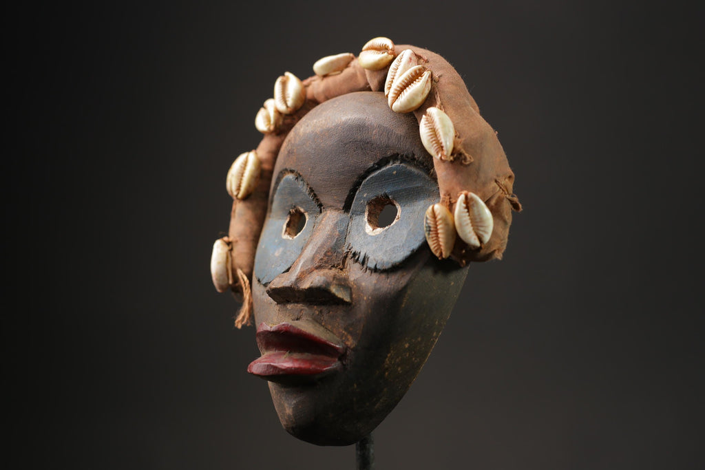 African wood mask antiques Décor carved wooden Hanging Dan Wall Hanging Masks for wall-9912