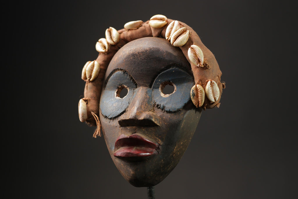 African wood mask antiques Décor carved wooden Hanging Dan Wall Hanging Masks for wall-9912